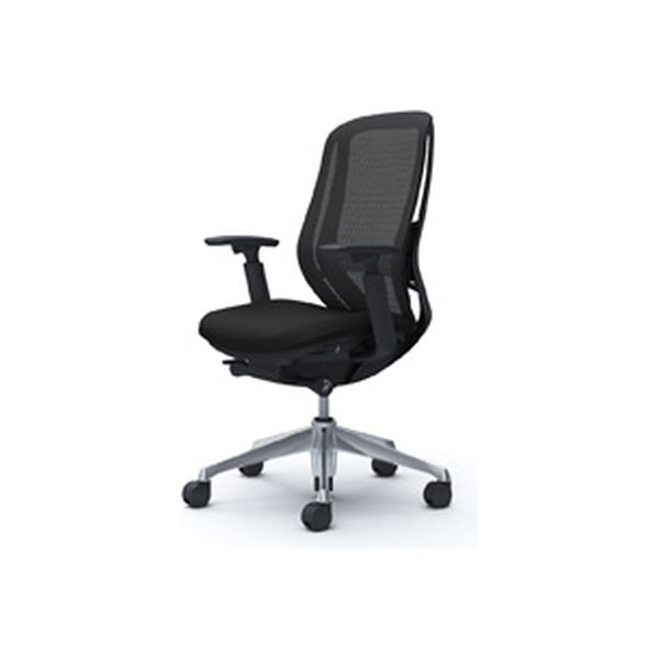 C685BS FMP1|オカムラ シルフィー ハイバック メッシュ 黒ボディ アルミ脚 ランバー付 可動肘 ブラック 1脚（直送品） 67,337円