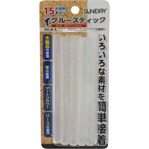 角利産業 グルースティック 透明 15本入 SGS-15C 1セット（直送品