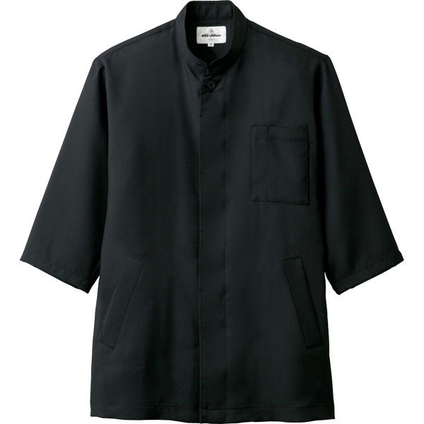 チトセ 7749 コックシャツ（五分袖）[兼用] 4L 7749_C-10ブラック_4L（取寄品）