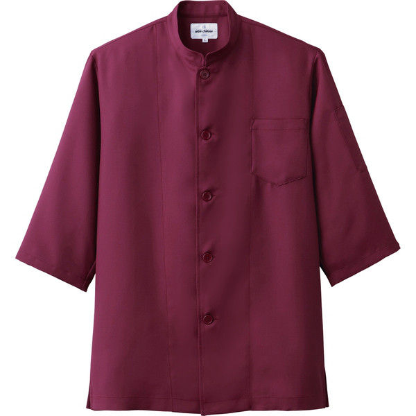 チトセ 7756 シングルコックシャツ（五分袖）[兼用] 5L 7756_C-2ワイン_5L（取寄品）