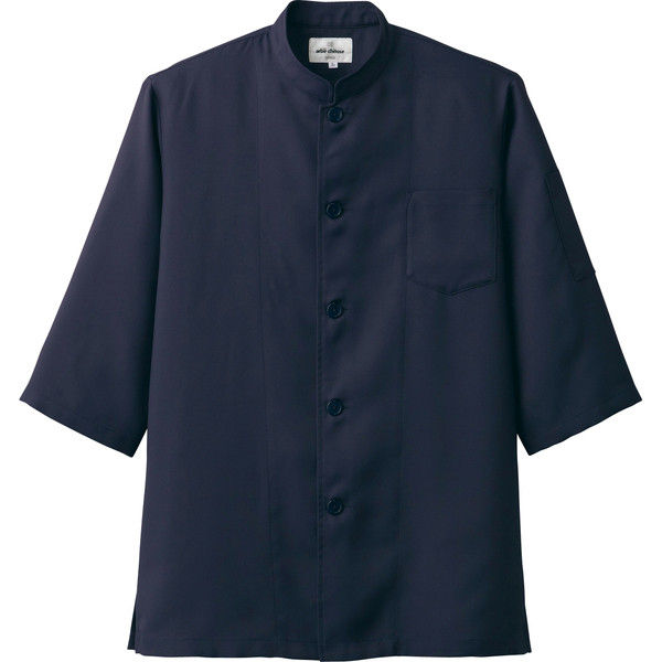 チトセ 7756 シングルコックシャツ（五分袖）[兼用] LL 7756_C-5ネイビー_LL（取寄品）