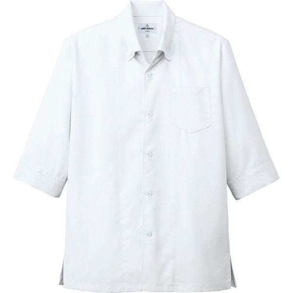 チトセ 7757 コックシャツ（五分袖）[兼用] SS 7757_C-1ホワイト_SS（取寄品）