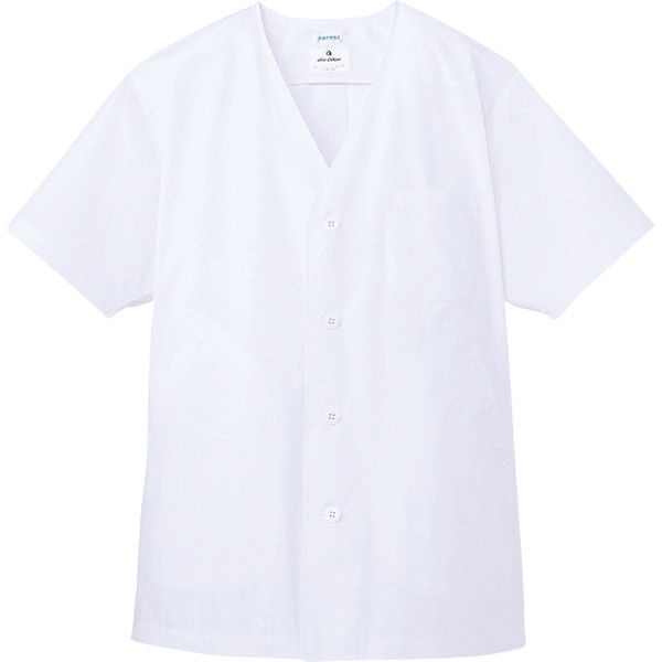 チトセ AB6402 白衣（半袖）[男] L AB6402_C-1ホワイト_L（取寄品）