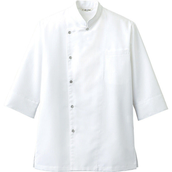チトセ AS7704 コックシャツ（七分袖）〔兼用〕 L AS7704_C-1ホワイト_L（取寄品）