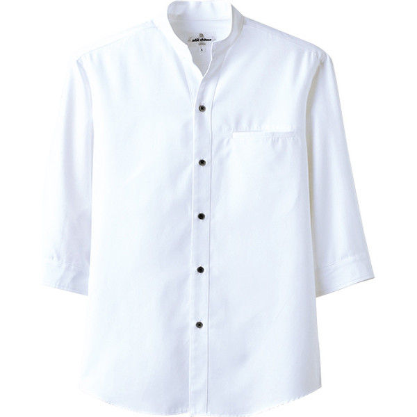 チトセ EP7620 スタンドカラーシャツ（七分袖）〔兼用〕 L EP7620_C-1ホワイト_L（取寄品）