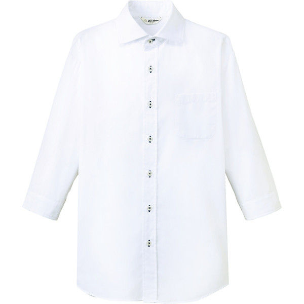 チトセ EP7822 ワイドカラーシャツ（七分袖）[兼用] 3L EP7822_C-1ホワイト_3L（取寄品）