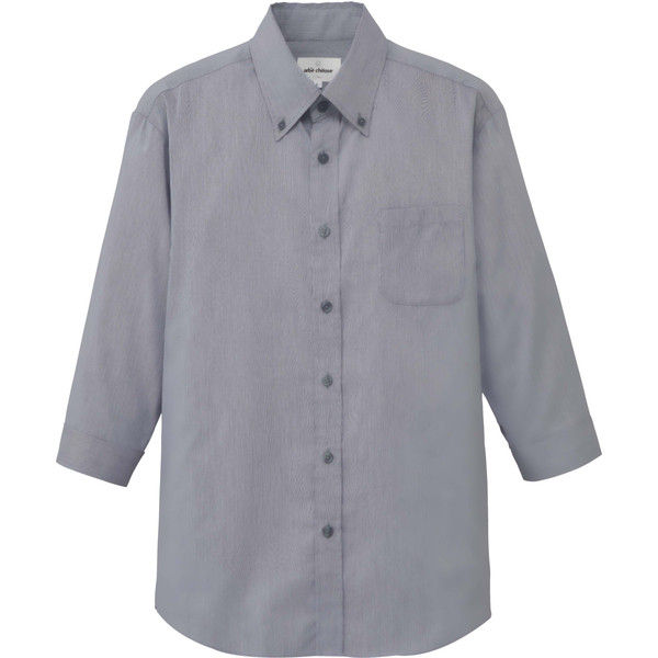チトセ EP7915 ボタンダウンシャツ（七分袖）[兼用] L EP7915_C-10ブラック_L（取寄品）