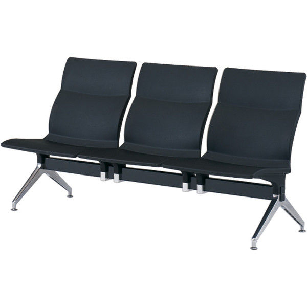 オカムラ 3人用イス 肘なし ブラック 1795幅×670奥行×905高さ（mm） 23APZB PD11（直送品） 118,745円