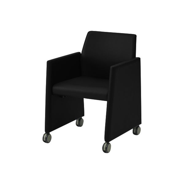 オカムラ 8346M 応接会議椅子 高さ固定タイプ ネオブラック 570幅×615奥行×780高さ（mm） 8346MN PB20（直送品）