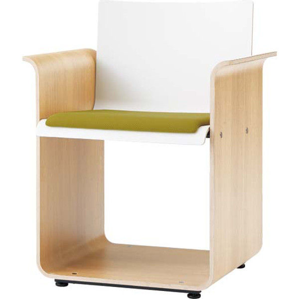 オカムラ v-chairパッド付タイプ ホワイト+ペアー 560幅×470奥行×445座高×710高さ（mm） 9324AW MAB2（直送品）