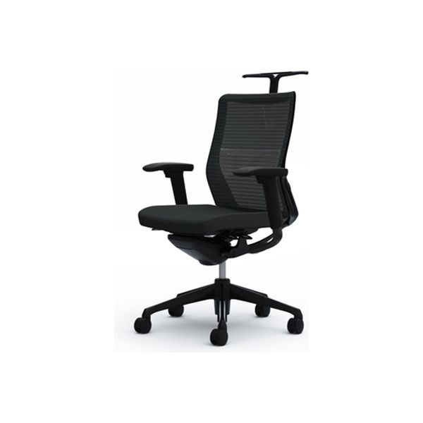 【在庫処分】オカムラ　コーラル　メッシュタイプ　ミドルバック　可動肘　ブラック CQ82MS FSH1 |オカムラ コーラル ミドル 背メッシュ 可動肘
