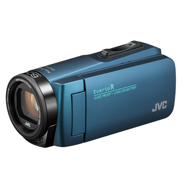 JVCケンウッド ビデオカメラ フルハイビジョン GZ-R480-A ネイビーブルー エブリオR 防水 防塵 耐衝撃性 32GB - アスクル