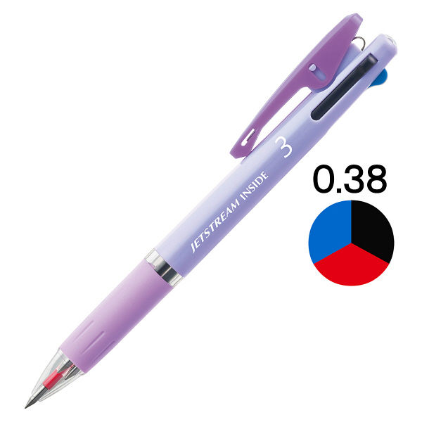 ジェットストリーム　インサイド　3色ボールペン　0.38mm　パープル軸　紫　アスクル限定　H.SXE34053812　三菱鉛筆uni オリジナル