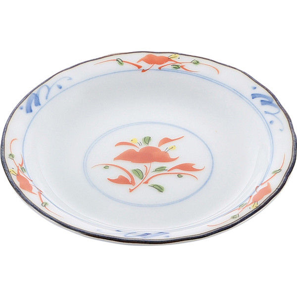 和食器コレクション 赤絵花 丸皿3.5寸 8181430 江部松商事（取寄