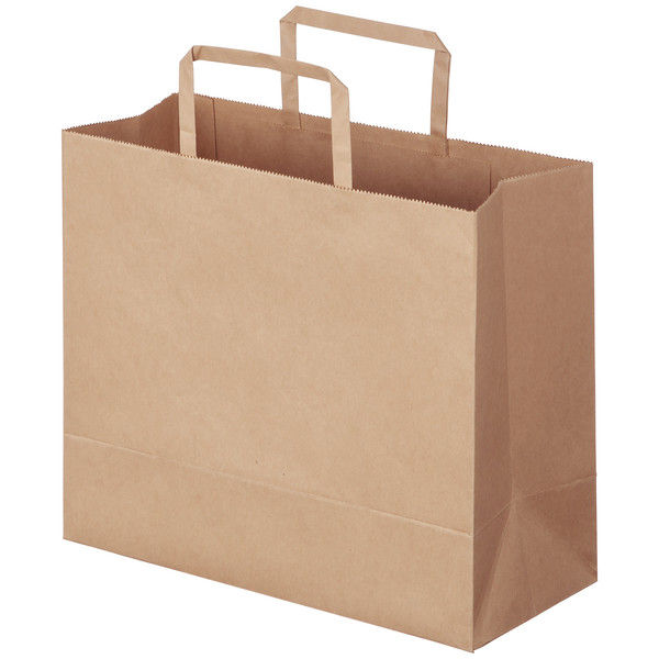 アスクル　平紐 クラフト紙手提袋ベーシック　260×230×120ｍｍ　 茶無地 　 1箱（300枚：50枚入×6袋）  オリジナル