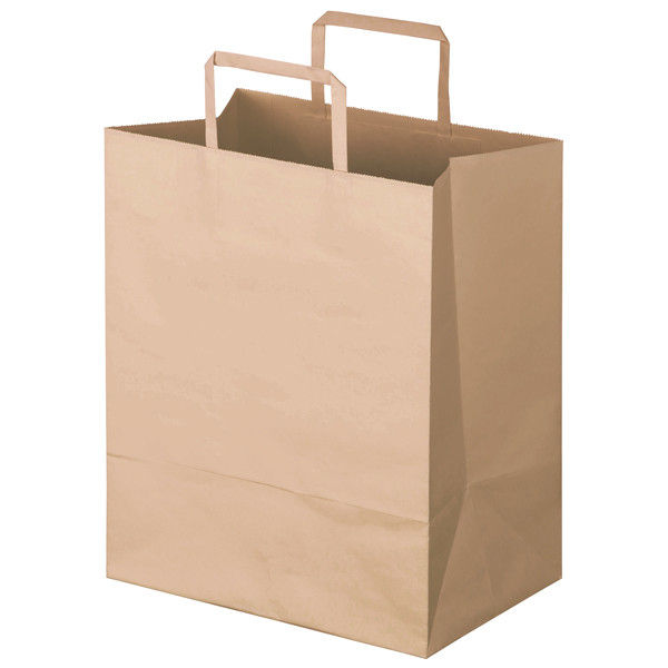 アスクル　平紐 クラフト紙手提袋ベーシック　260×315×180ｍｍ　 茶 無地　1セット（900枚：300枚入×3箱） オリジナル