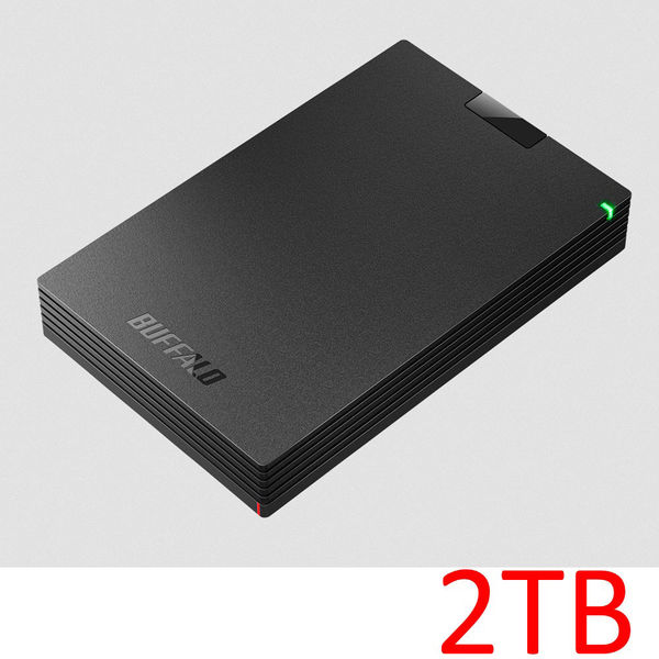 バッファロー(BUFFALO) HD-PCG2.0U3-GBA(ブラック) ポータブルHDD 2TB USB3.1(Gen1)  3.0 2.0接続