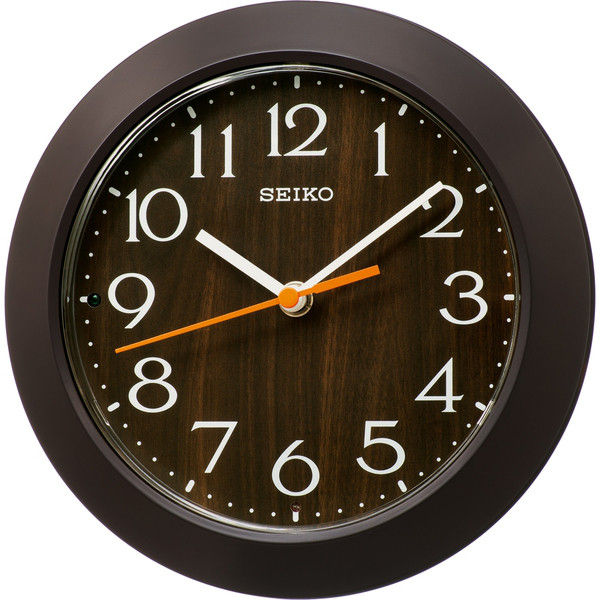 SEIKO（セイコー）濃茶 置き掛け時計 [電波 ステップ 小型] 直径203mm KX245B 1個（直送品） - アスクル