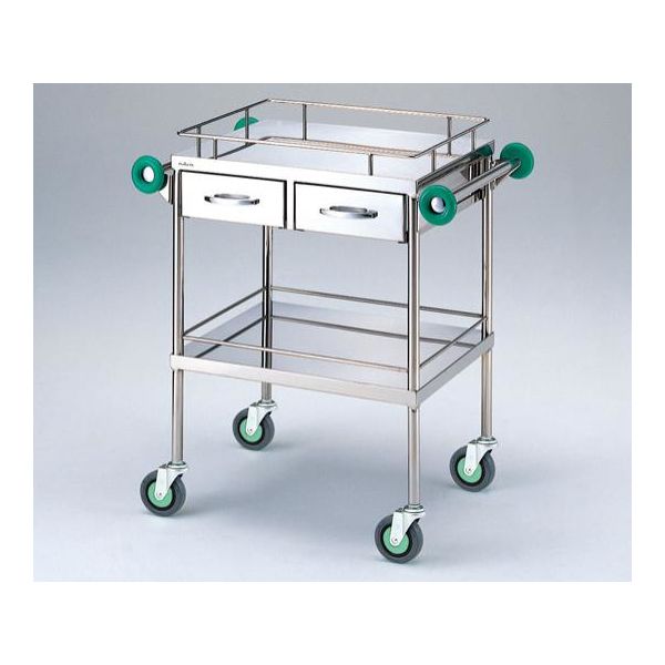 アズワン とっても静かな回診車(引出付・抗菌ハンドル) 750(940)×450×850mm TSB-750K 1台 8-5877-02（直送品）
