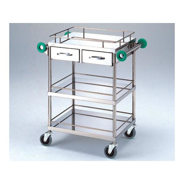 アズワン とっても静かな回診車(引出付・抗菌ハンドル) 750(940)×450×900mm TSC-750K 1台 8-5877-04（直送品）