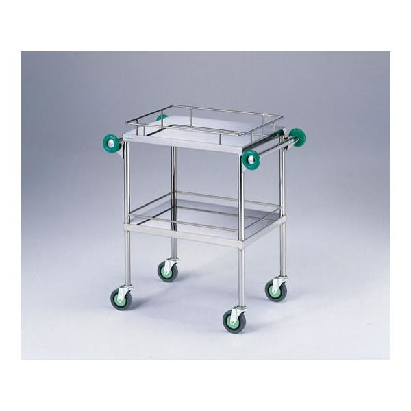アズワン とっても静かな回診車(引出無し・抗菌ハンドル) (2段) 600(790)×450×850mm TSD-600K 1台（直送品）