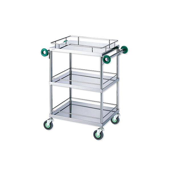 アズワン とっても静かな回診車(引出無し・抗菌ハンドル) (3段) 600(790)×450×900mm TSE-600K 1台（直送品）