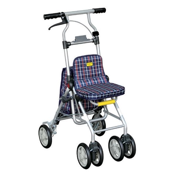 格安新品  須恵廣工業 ポシェットS-2 チェック紺 672 ウェルファンカタログ シルバーカー