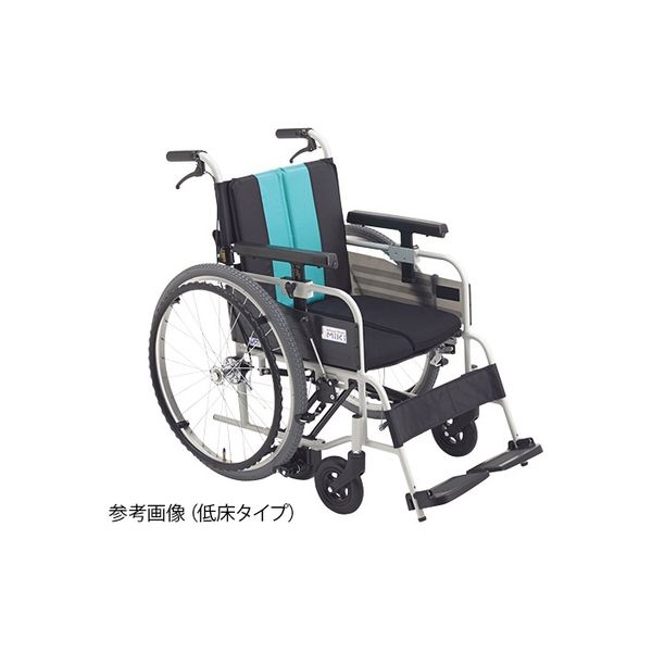 三貴ホールディングス ノンバックブレーキ車椅子(アルミ製) エメラルド 低床 MBY-41B 1個 8-9241-02（直送品）
