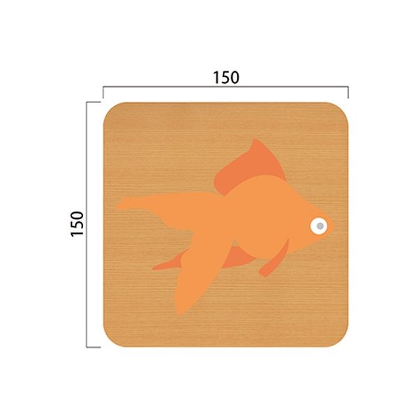 フジタ 平付型木製サイン FW150R 529金魚 23-1605（直送品）