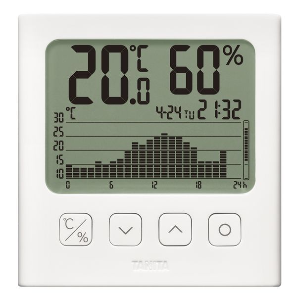 タニタ グラフ付き デジタル温湿度計 TT580WH 1セット（3個：1個×3