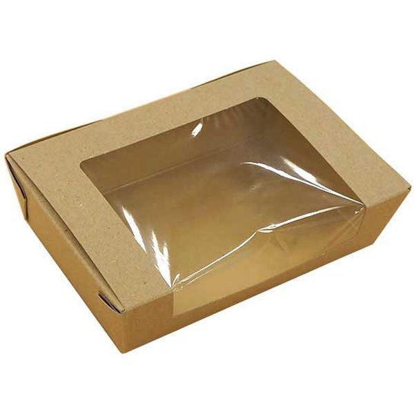 協和パック 窓付き紙製容器 サラダボックス M 00556099 1包：400枚（20×20）（直送品）