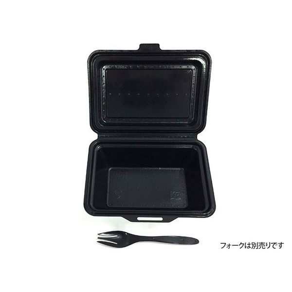 ケーピープラテック 紙製弁当容器 ランチボックス KM-52 ブラック 54865 1包：400枚（50×8）（直送品）