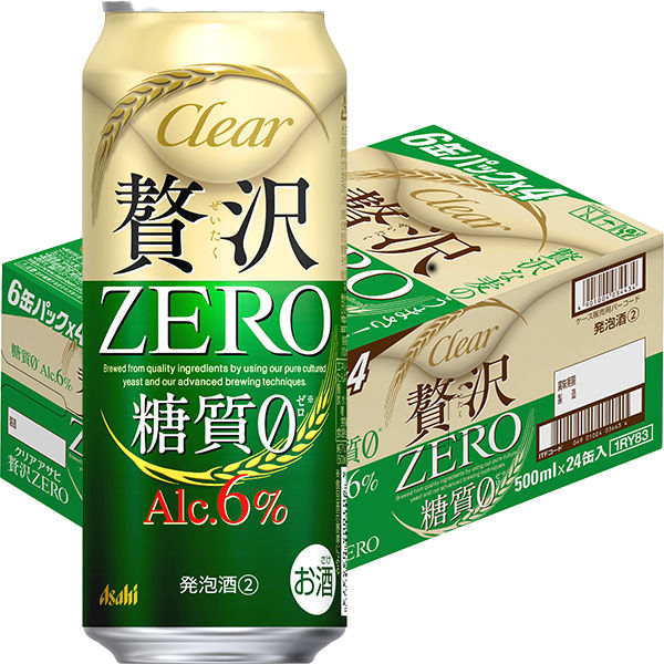 アサヒビール アサヒ クリアアサヒ 贅沢ゼロ 500ml 24缶 - アスクル