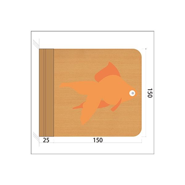 フジタ 施設用表示案内 突出型木製サイン FWYA150R 529金魚 1枚（直送品）