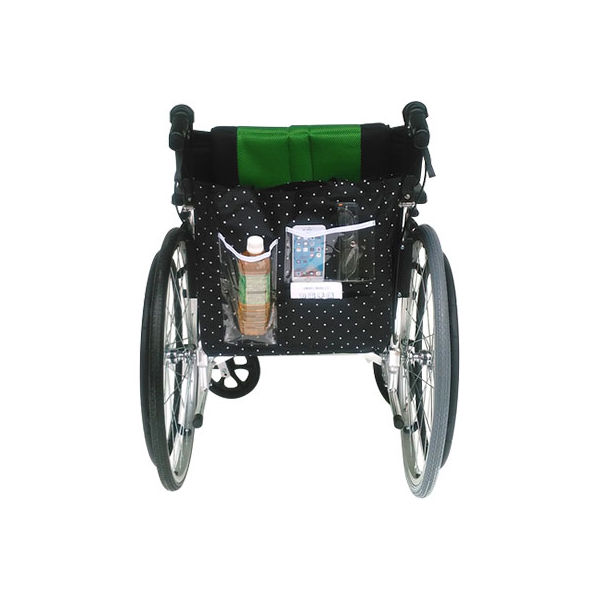 サギサカ　車椅子用お出かけバッグ ブラックドット柄 76023　kanri20181215-007　1個（直送品）