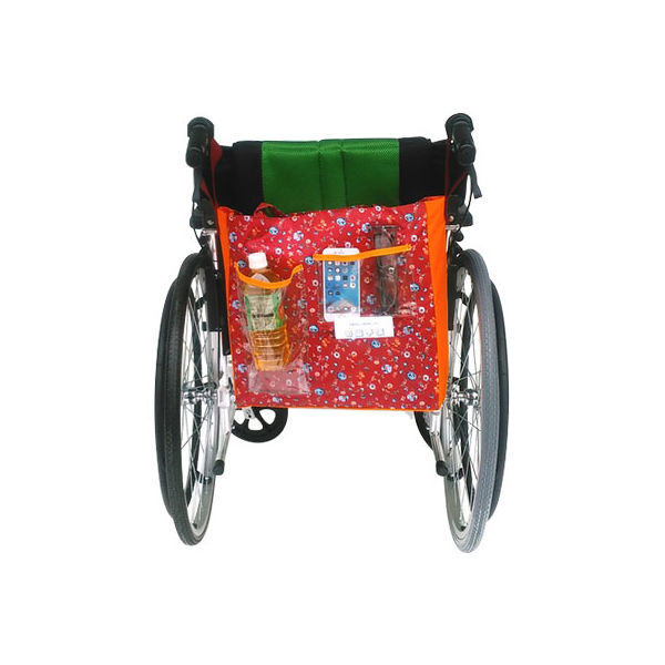 サギサカ　車椅子用お出かけバッグ レッド花柄 76024　kanri20181215-008　1個（直送品）