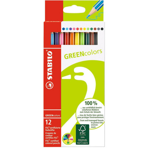 スタビロ グリーンカラーセット［Green］12色セット 6019-2-12 1セット（6パック）（直送品）