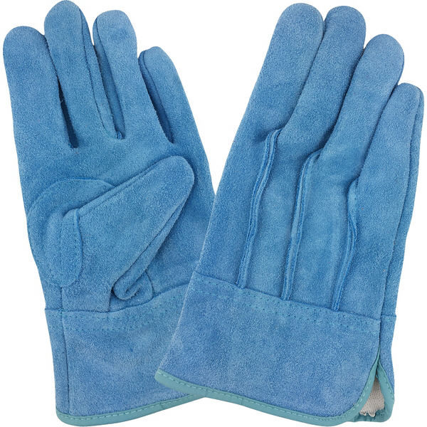 エースグローブ 作業手袋 牛革製 ブルー 女性用Sサイズ 現場系女子 AG2554 1双（直送品）