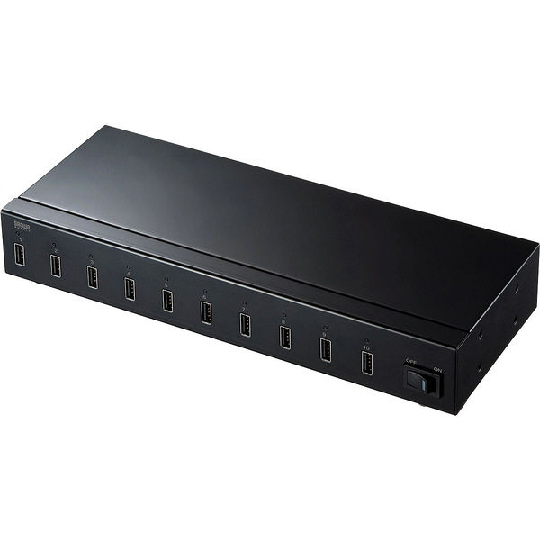 サンワサプライ USB充電器（10ポート・合計24A） ACA-IP61 1台（直送品）