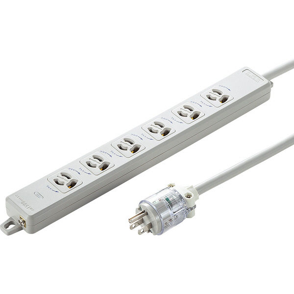 延長コード 電源タップ 1m 3P（ピン） 6個口 マグネット ホワイト TAP-HPM6-1W サンワサプライ 1個（直送品）