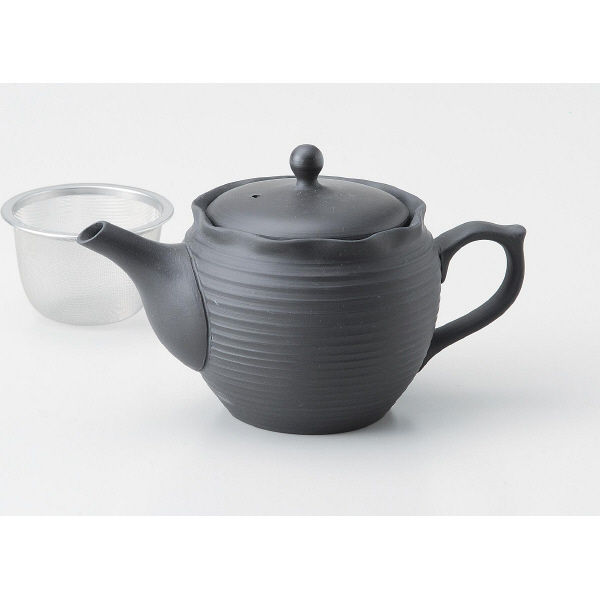 三陶 【急須/ポット/土瓶】tea pleats Pot ブラック 15994（直送品）