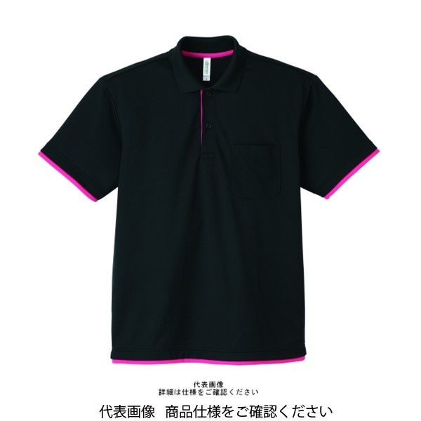 V12 ポロシャツ　ブラック　XL 美品 トムス ドライレイヤードポロシャツ ブラック×ホットピンク 5L