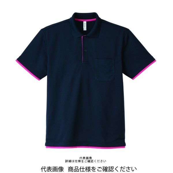 6,300円✨美品✨ハチヤーズ　半袖　ポロシャツ　メンズL  ネイビー　ネックロゴ