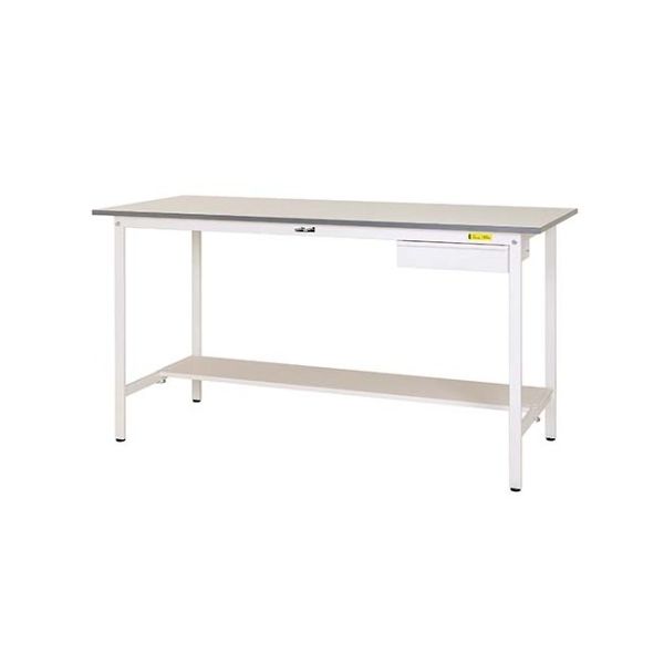 ワークテーブル150シリーズ 固定式キャビネット付 H950mm 半面棚板付 SUPHー750UTーWW SUPH-750UT-WW 1個（直送品）