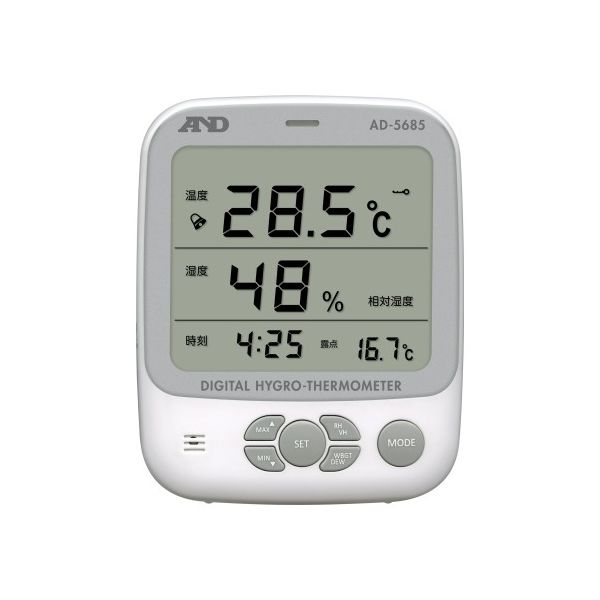エー・アンド・デイ AD5685 環境温湿度計 1個 62-3147-21（直送品）