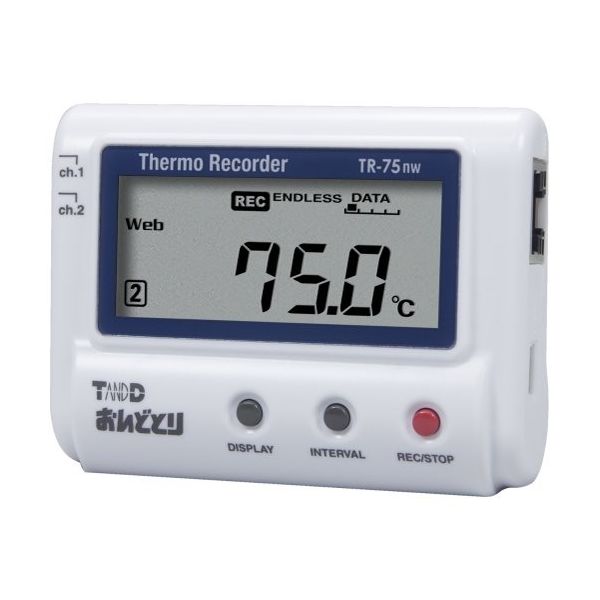 ティアンドデイ（T&D） 温度記録計（おんどとり） TR-75NW 1個 62-5001