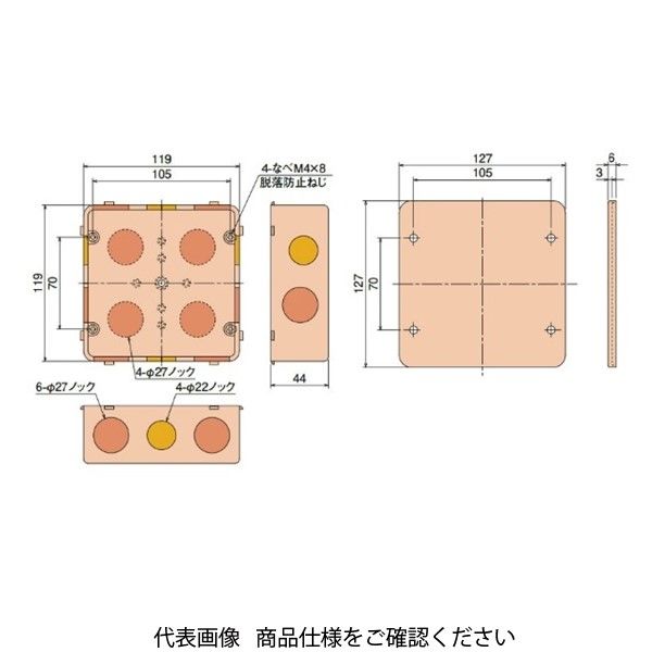 日動電工 アウトレットボックスAタイプP付大浅形アイボリー