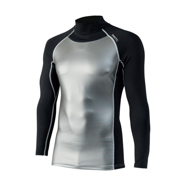 おたふく手袋 おたふく BT防風パワーストレッチ ハイネックシャツ シルバー LL JW-190-SI-LL 1着 102-4621（直送品）