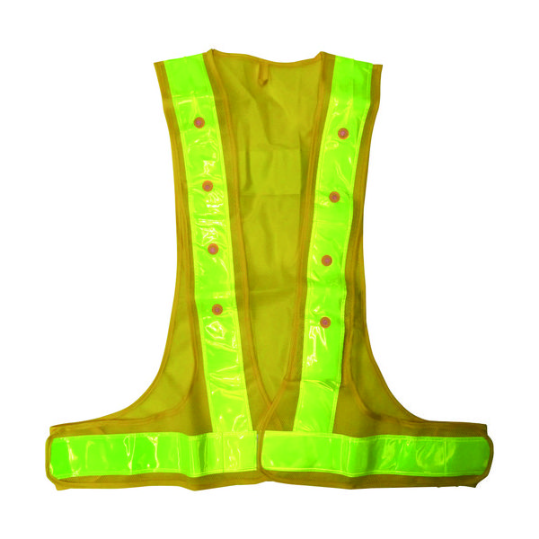ミズケイ キングサイズLED安全ベスト 黄/黄 5916516 1枚(1着) 115-7178（直送品）