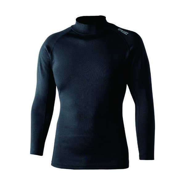 おたふく BTヒートブースト ヘビーウェイト ロングスリーブ ハイネックシャツ ブラック 3L JW-186-11-3L 1着(1枚)（直送品）